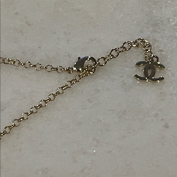 CHANEL Gold and Blue Charm Necklace APROX 16in NWOT/GWP - Picture 5 of 5